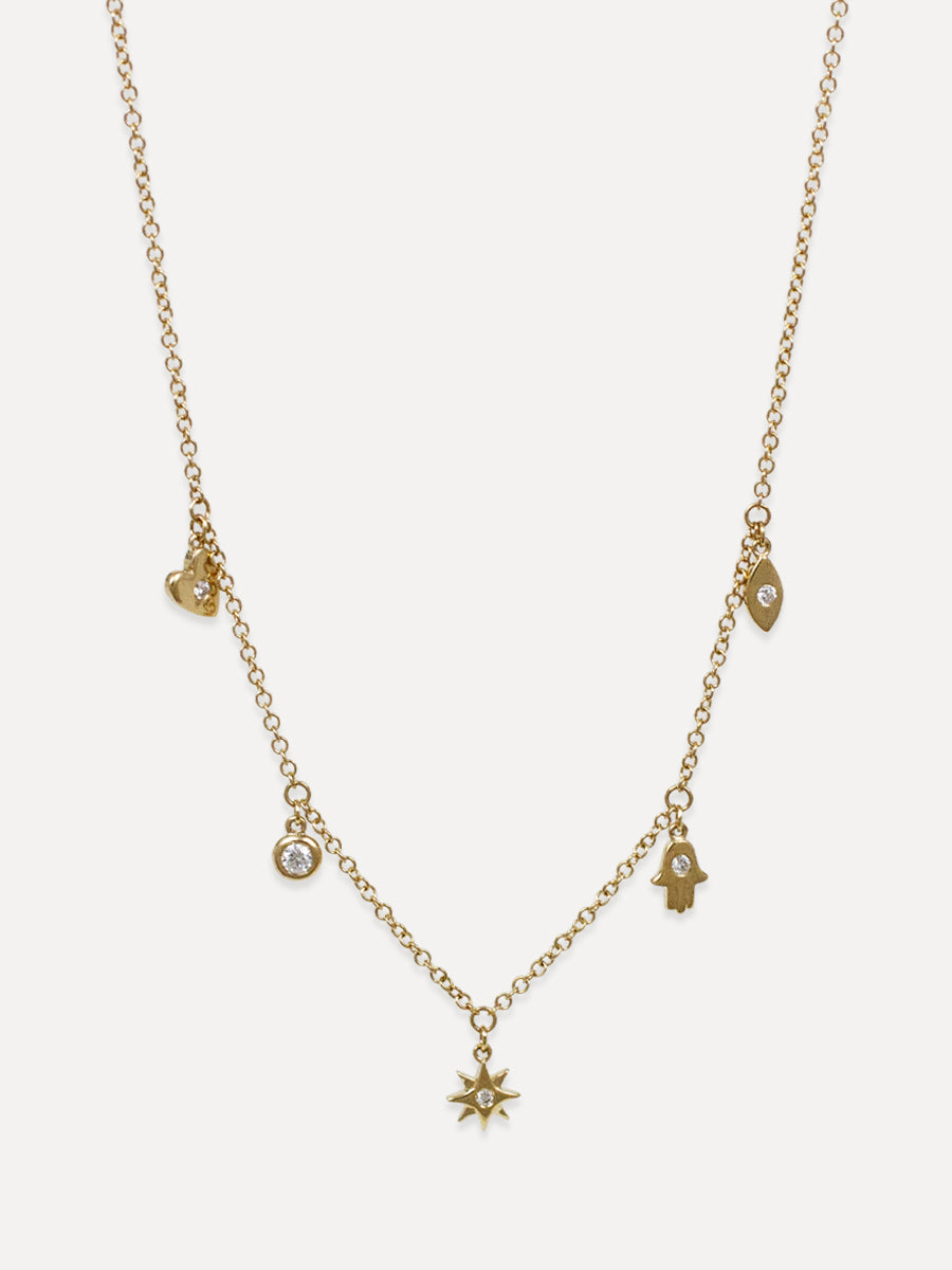 14K Diamond Charm Necklace