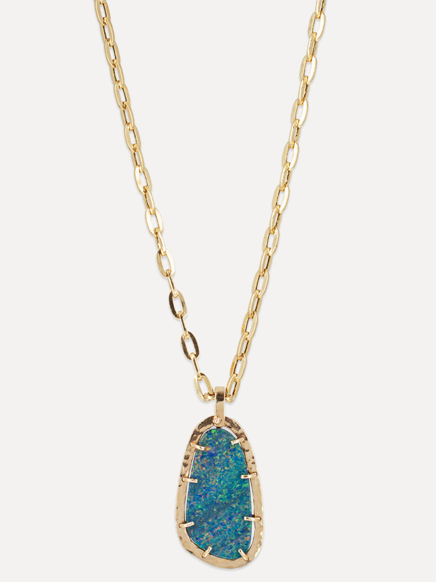 14K Australian Opal Calypso Pendant