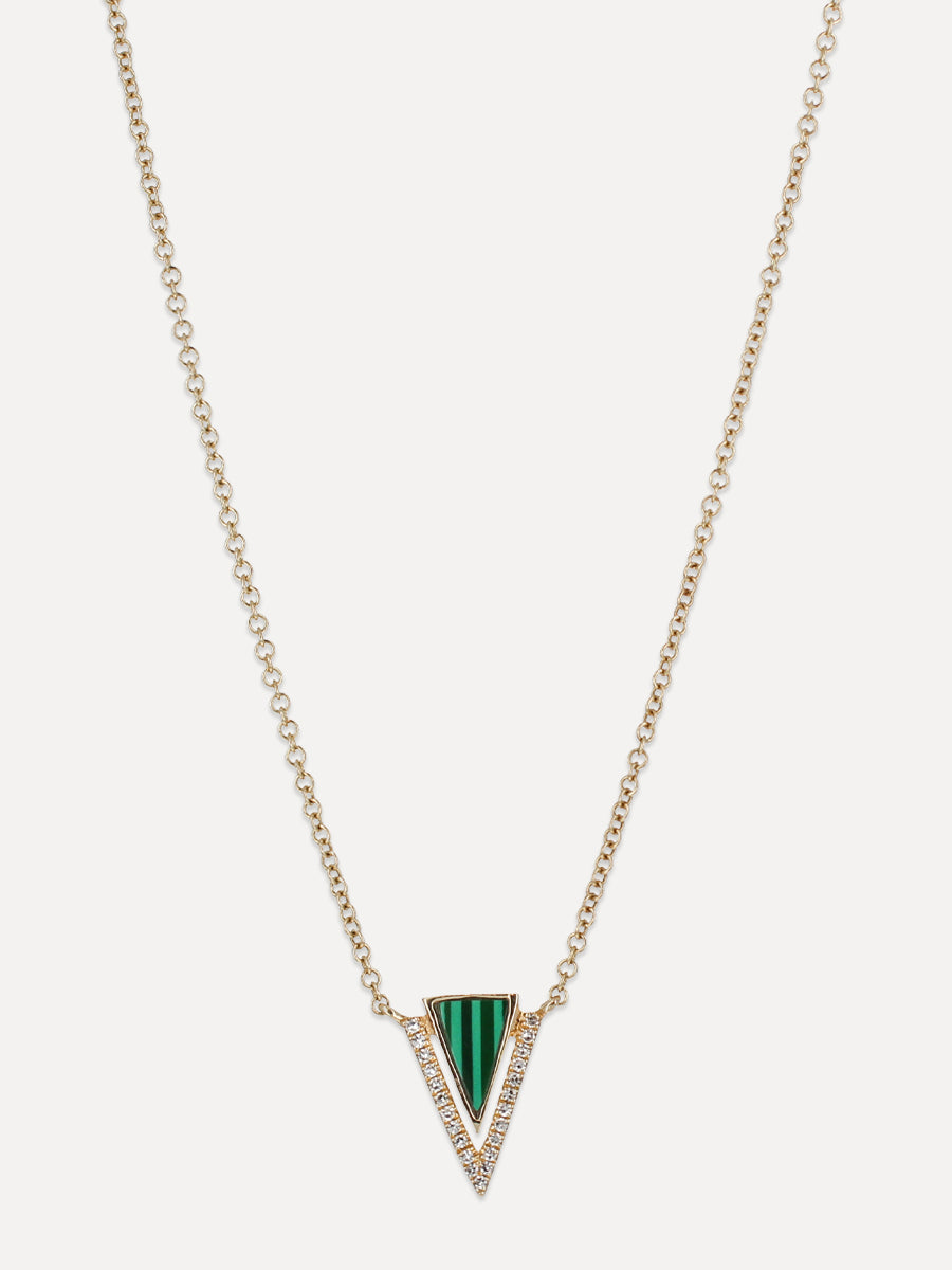 14K Luminare Diamond & Malachite Necklace