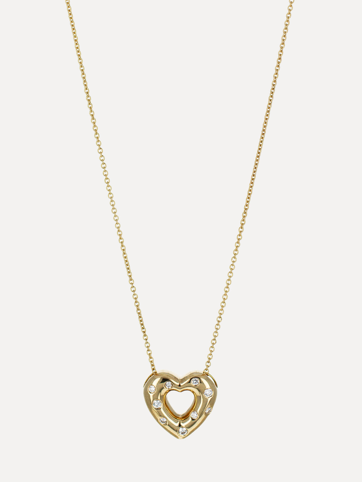 18K Diamond Sculpted Heart Necklace