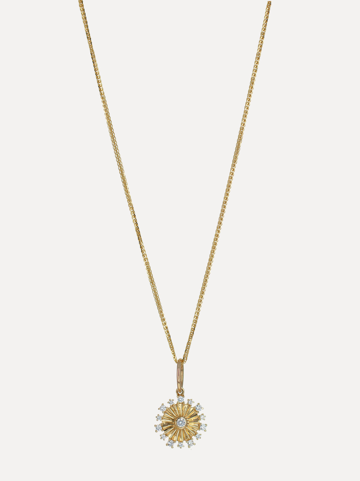 14K Deco Ray Sunburst Charm