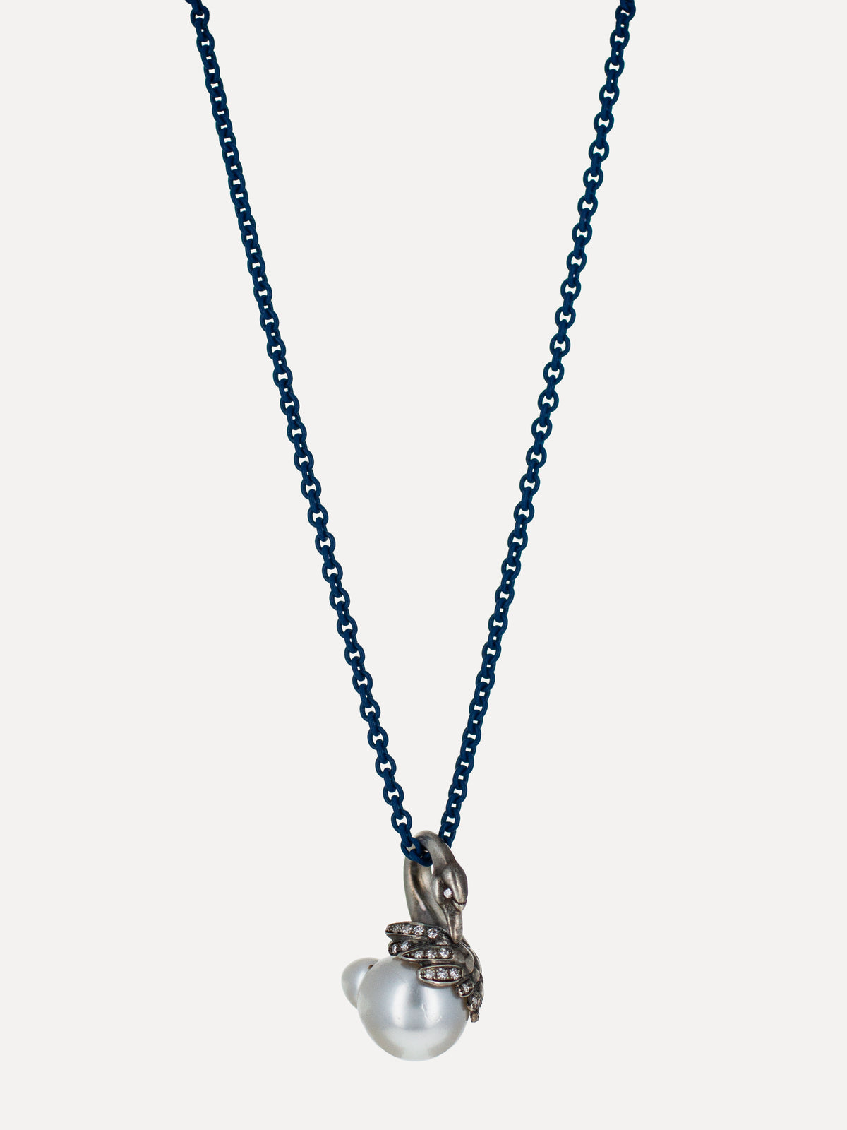 Sterling Silver Cigno Swan Australian Pearl & Diamond Pendant