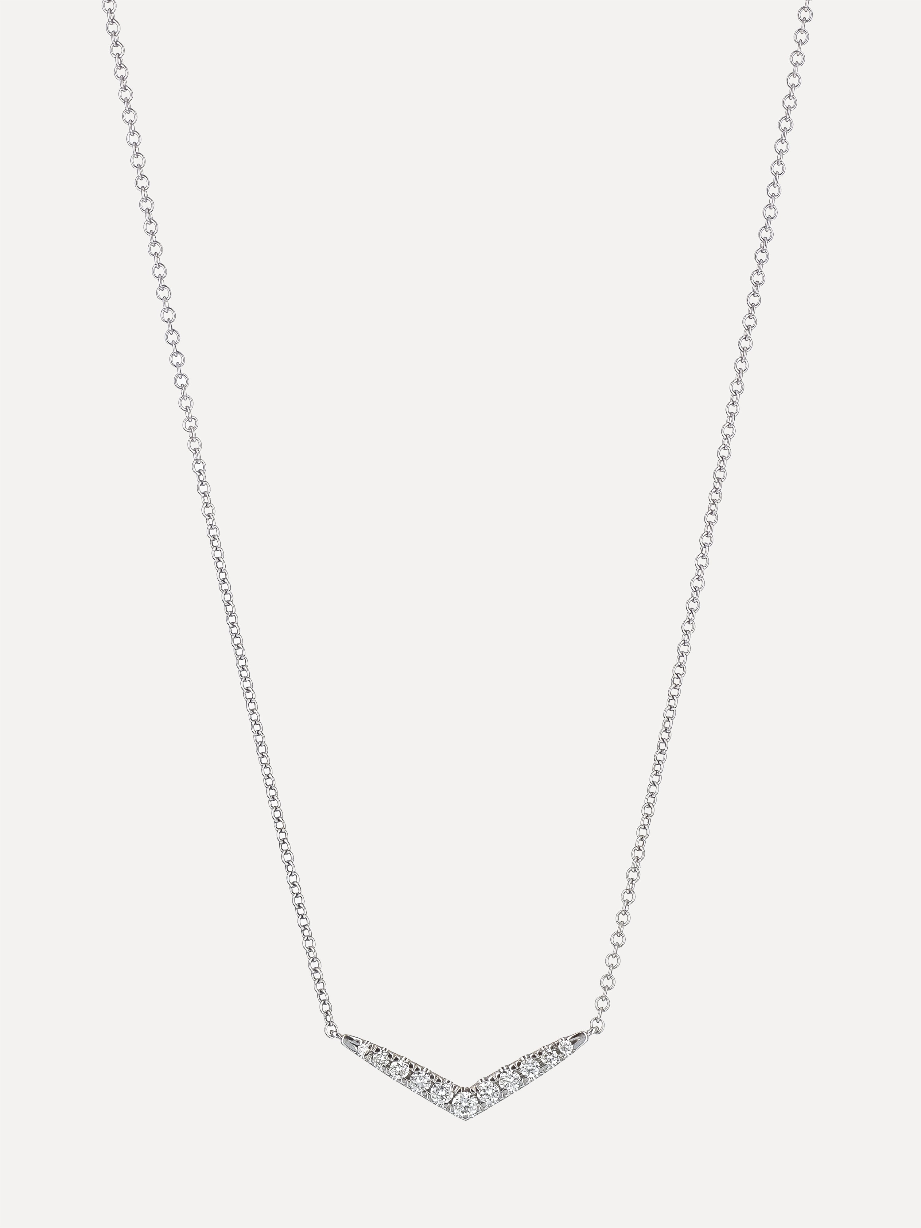 14K Diamond V-Shaped Collar Necklace