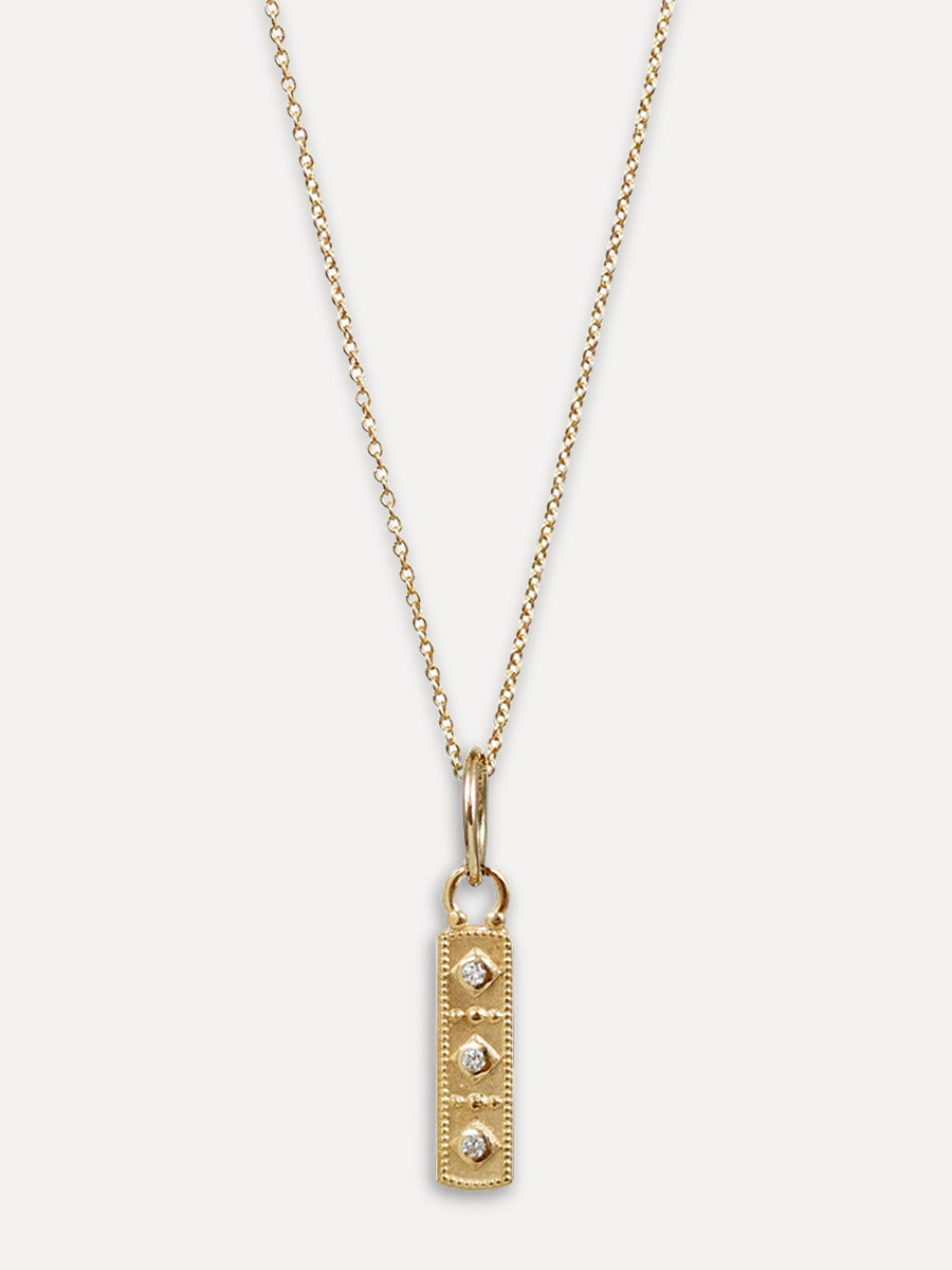 14K Kiran Necklace Charm - vertical