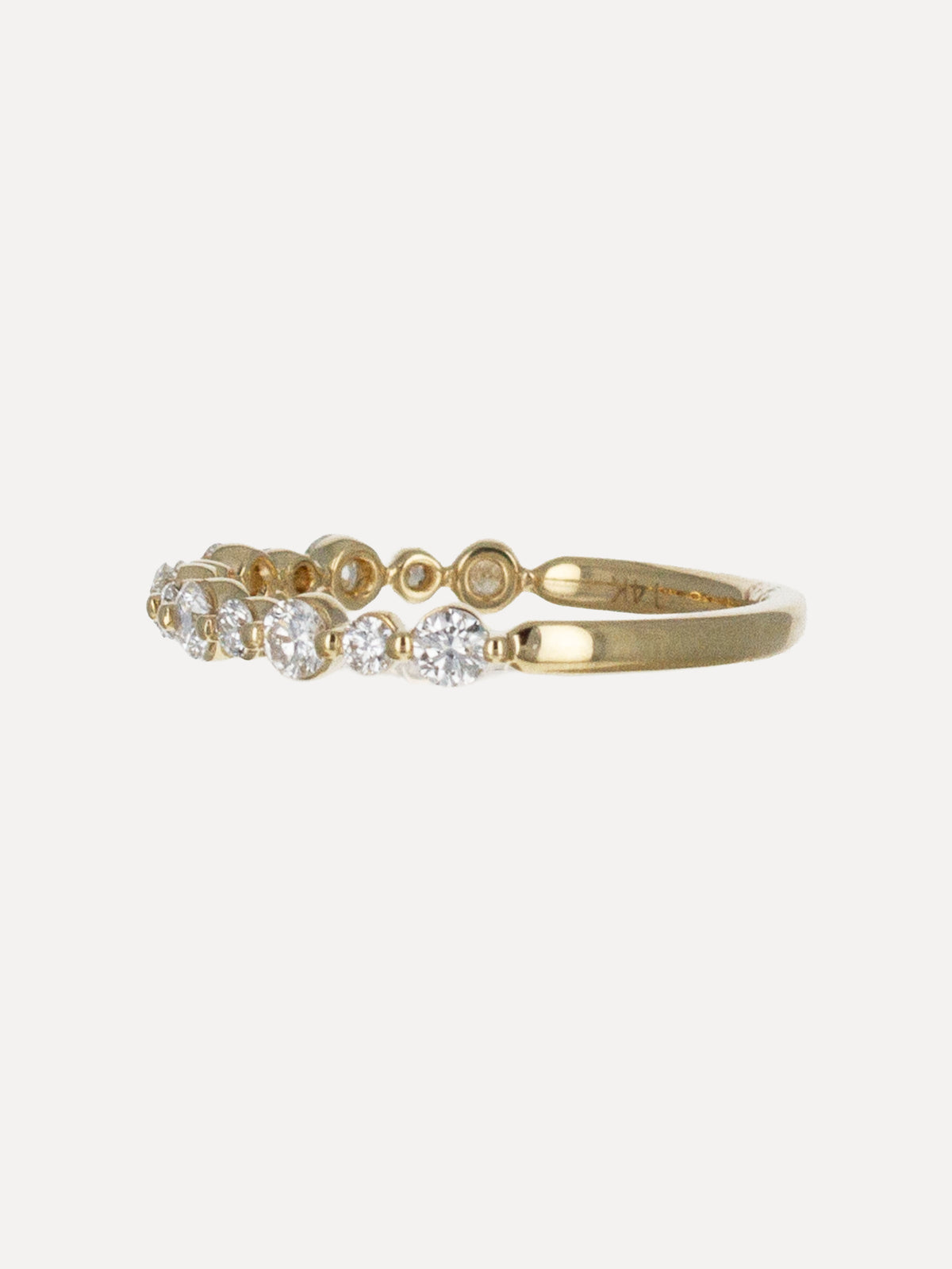14K Alternating Round Diamond Band