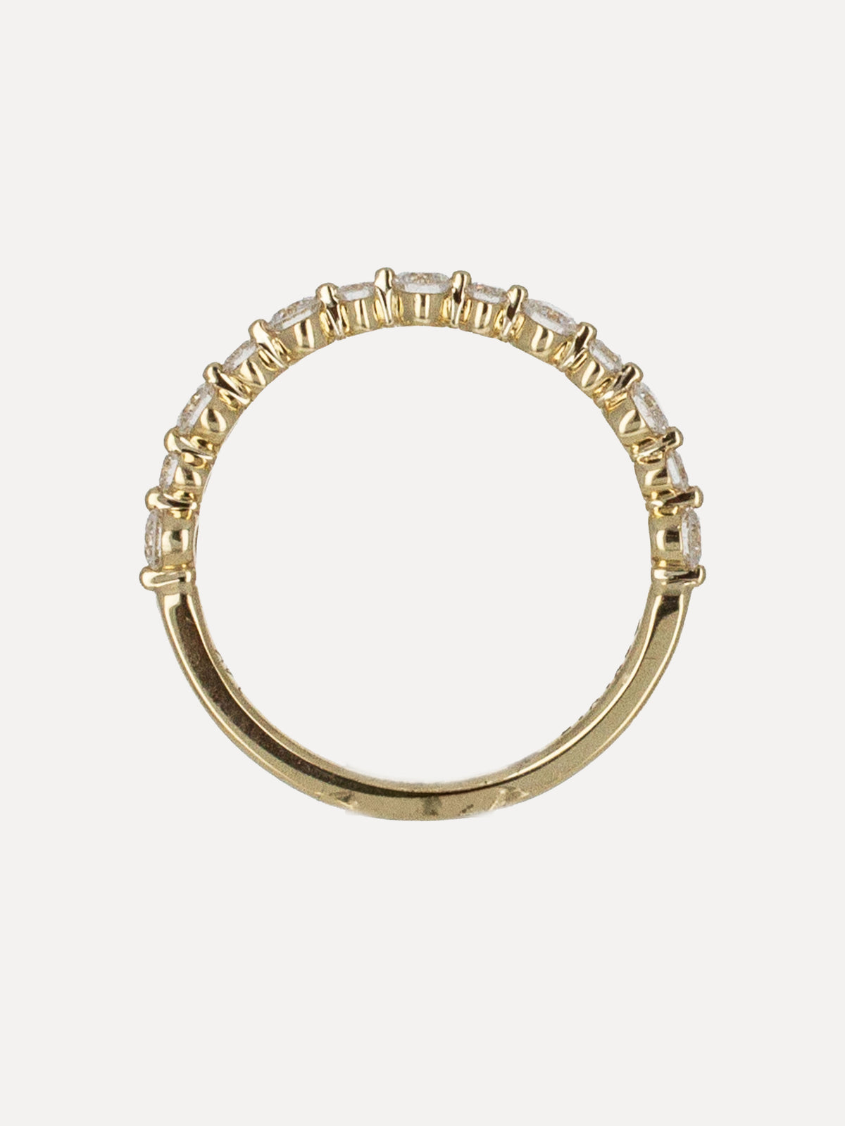 14K Alternating Round Diamond Band