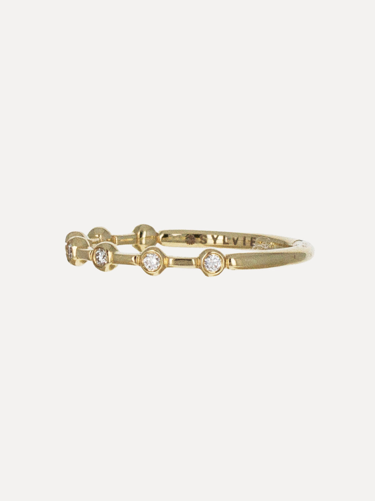 14k Spaced Diamond Band