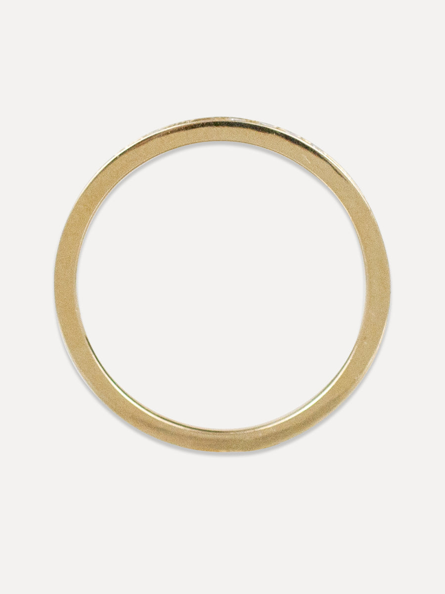 14K Round & Baguette Diamond Channel Set Ring