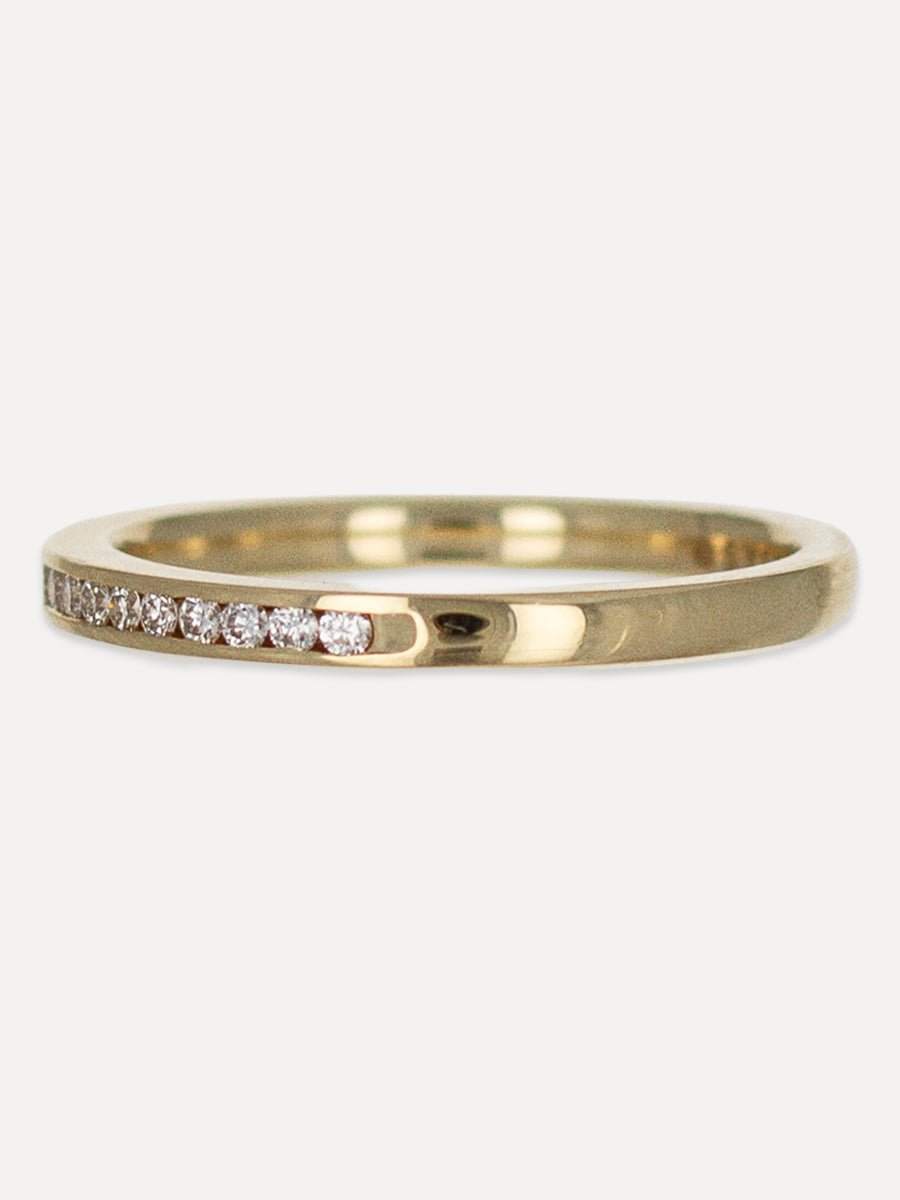 14K Classic Channel Round Diamond Band