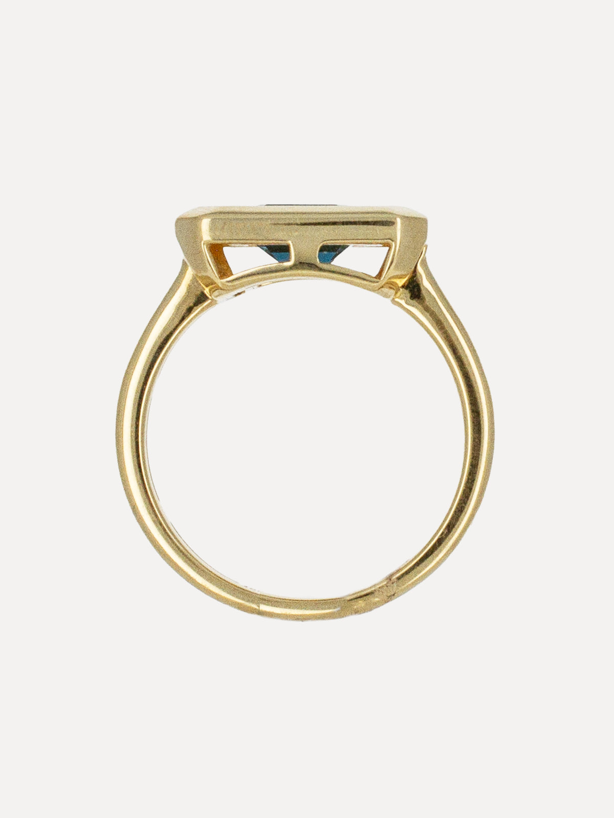 18K London Blue Topaz & Diamond Halo Deco Ring