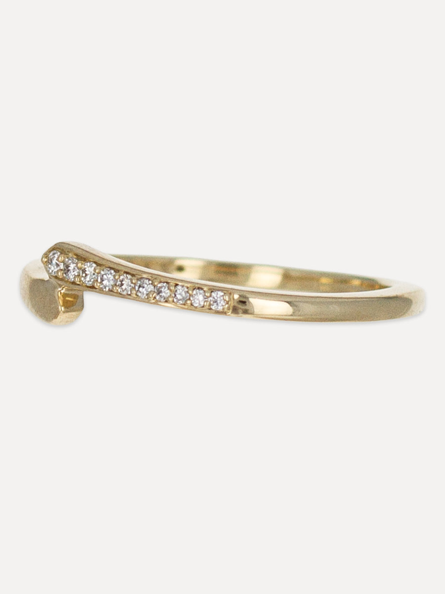 14K Delicate Crossover Diamond Band