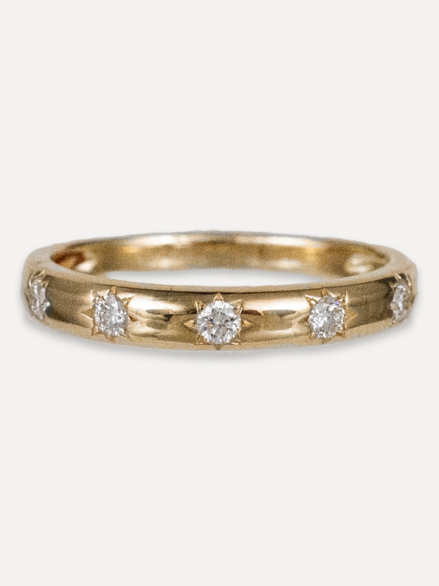 14K Diamond Star Band
