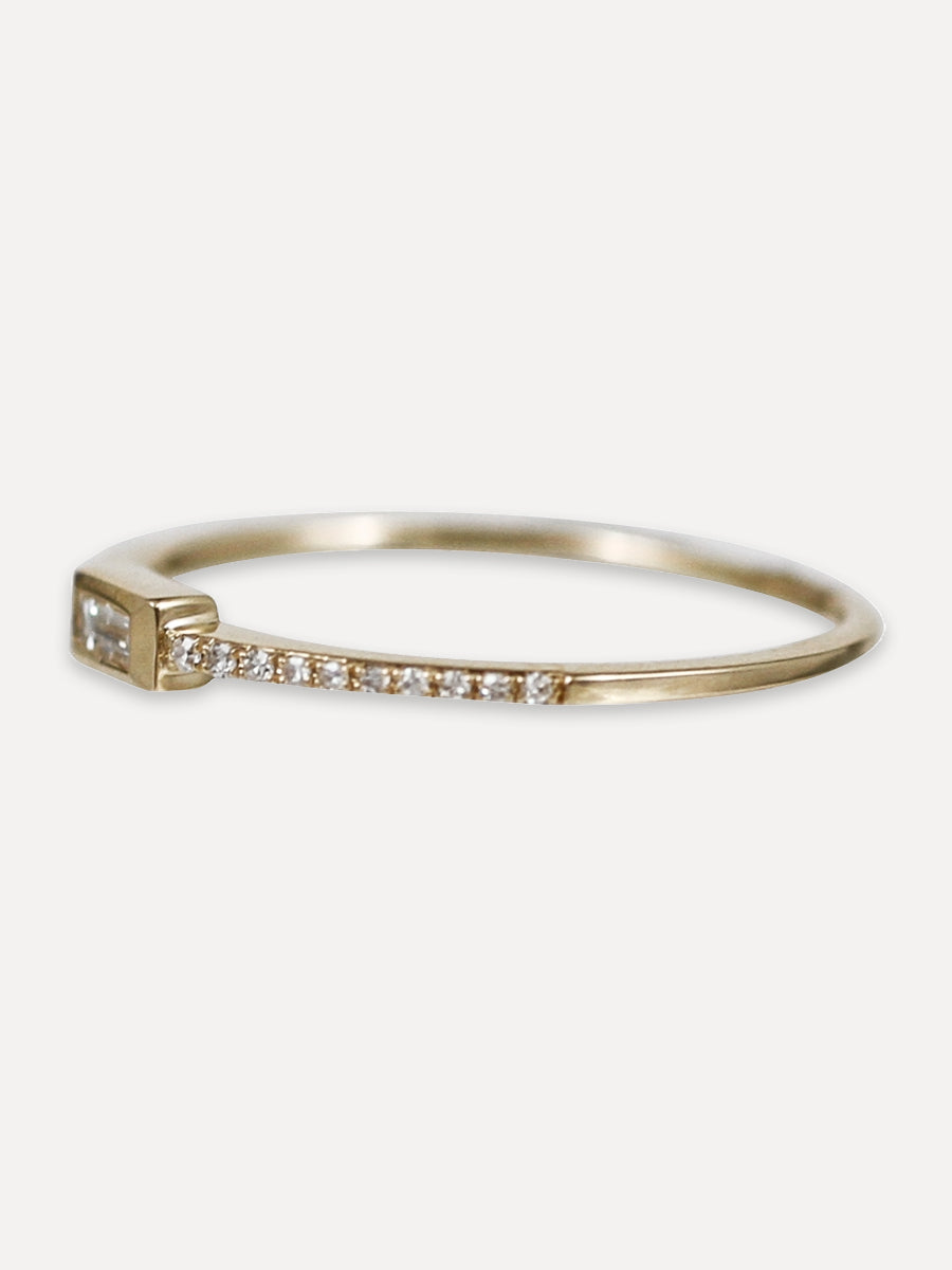 14K Petite Baguette Stacking Band - Diamond