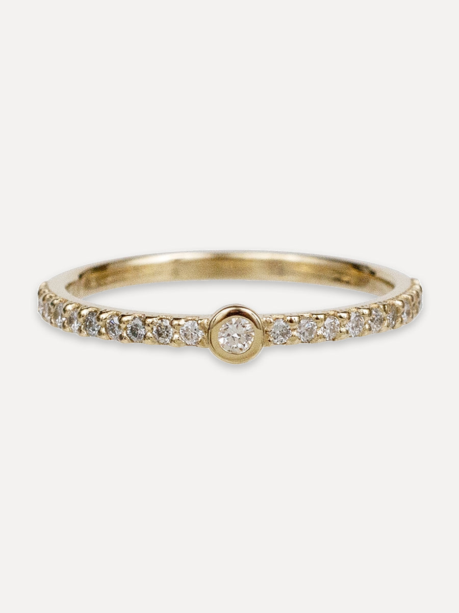 14K Petite Round Diamond Stacking Band