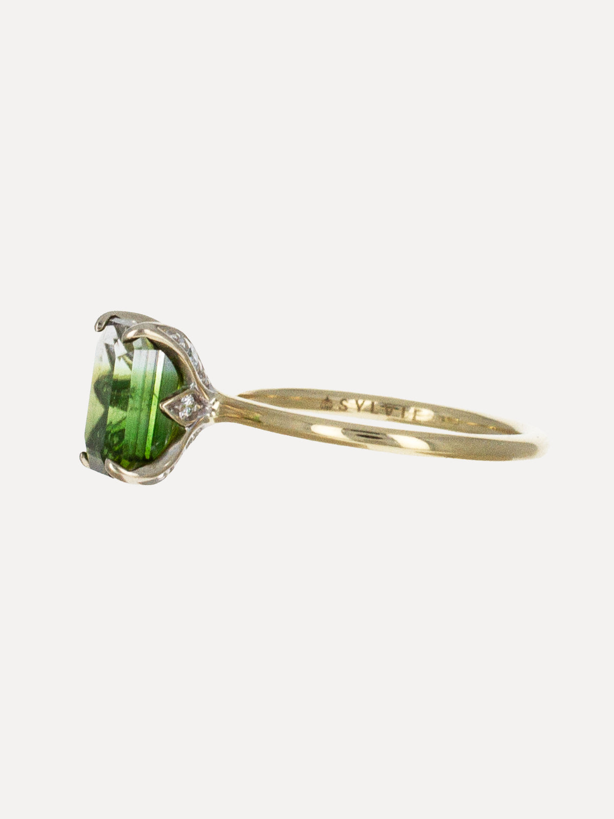 14K Emerald-Cut Engagement Ring