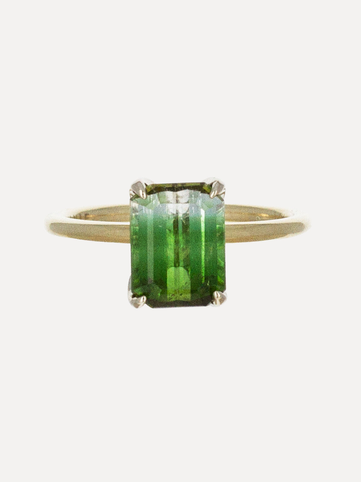 14K Emerald-Cut Engagement Ring