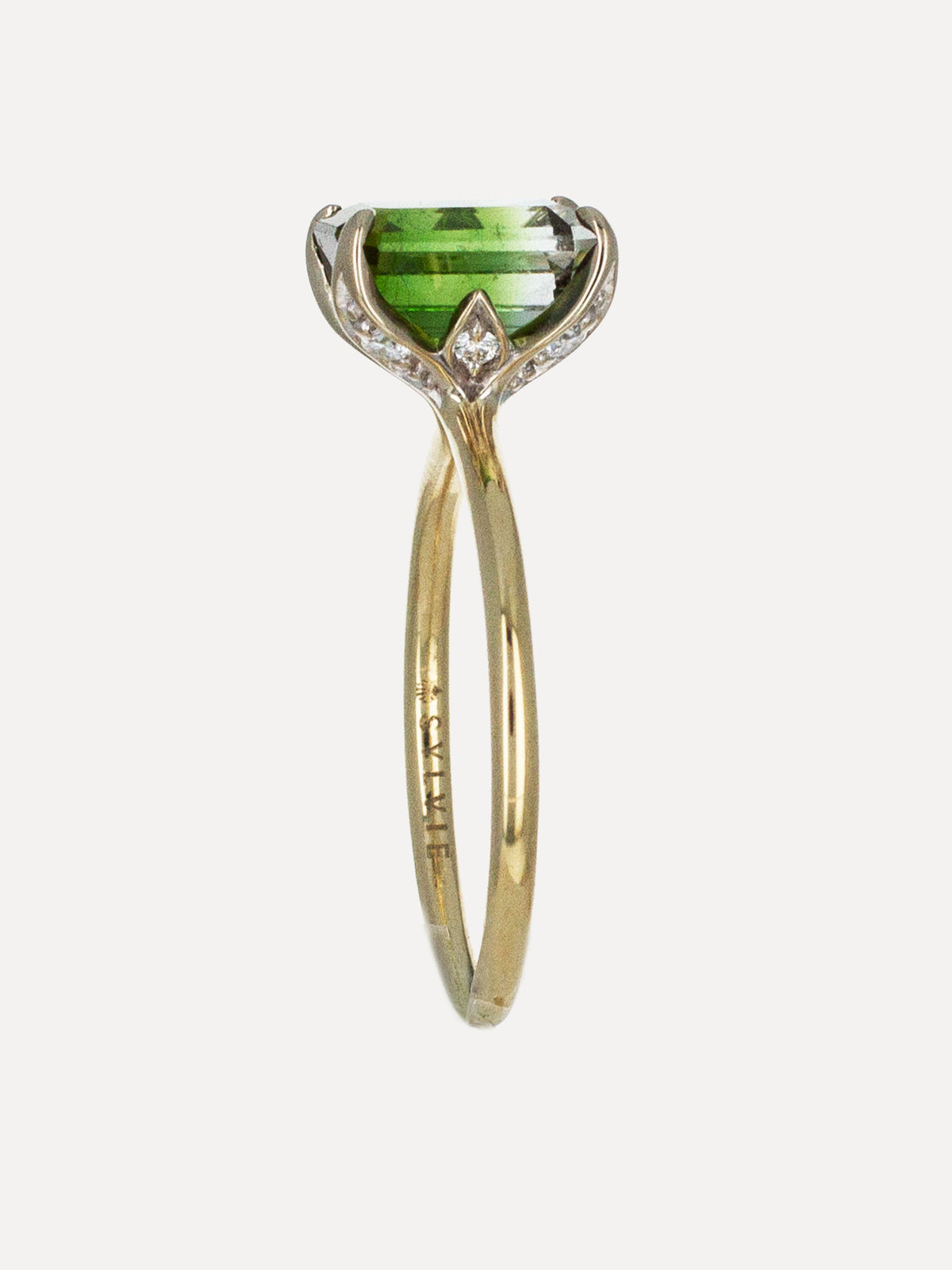 14K Emerald-Cut Engagement Ring