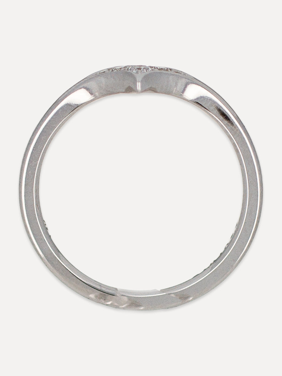 14K Pointed Five Diamond Contour Band