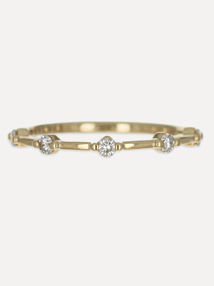 14K Five Station Thin Diamond Band