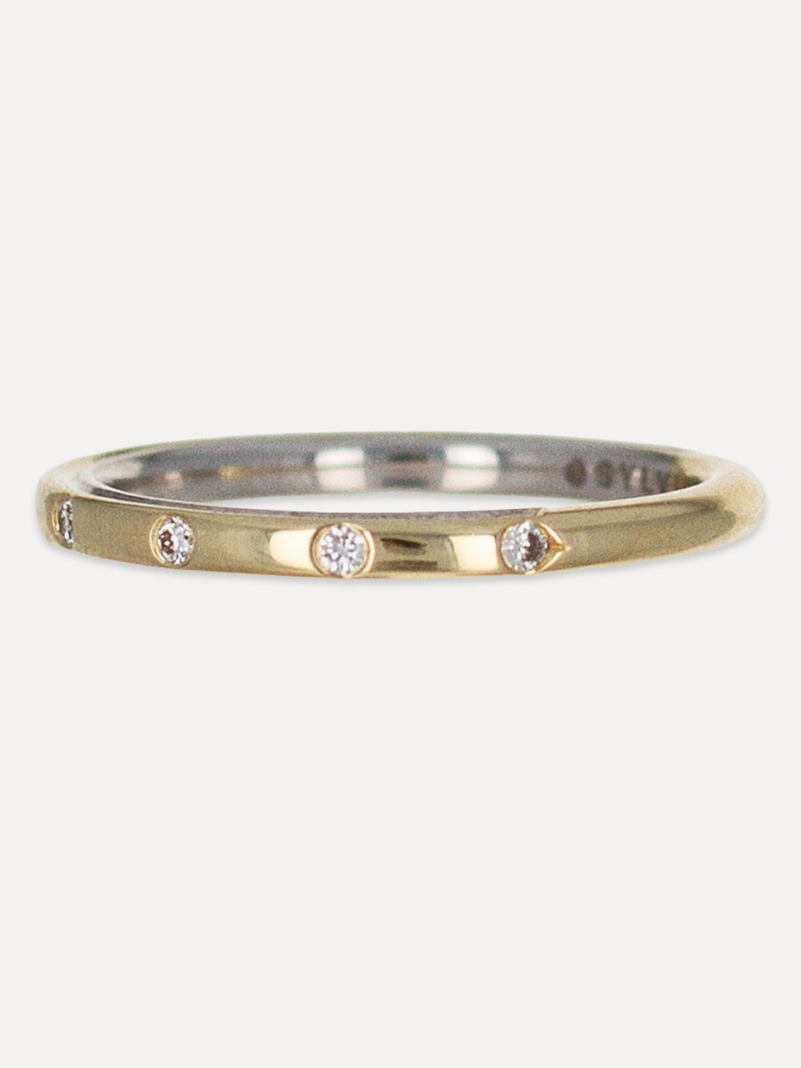 14K Flush-Set Round Diamond Band