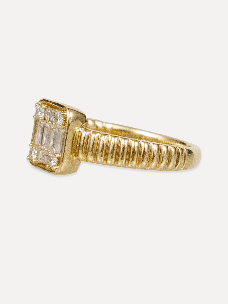 18K Baguette Diamond Mondrian Ring