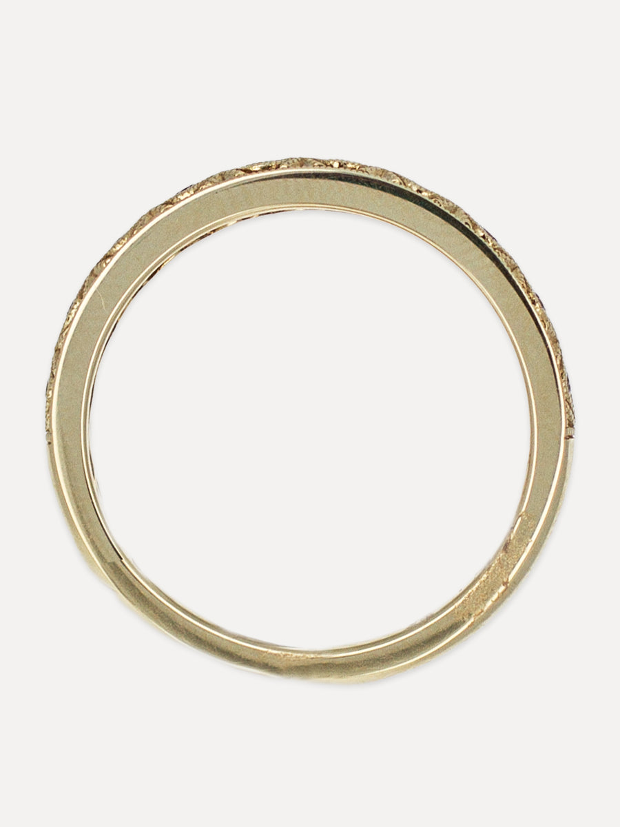 14K Vintage Texture Stackable Band