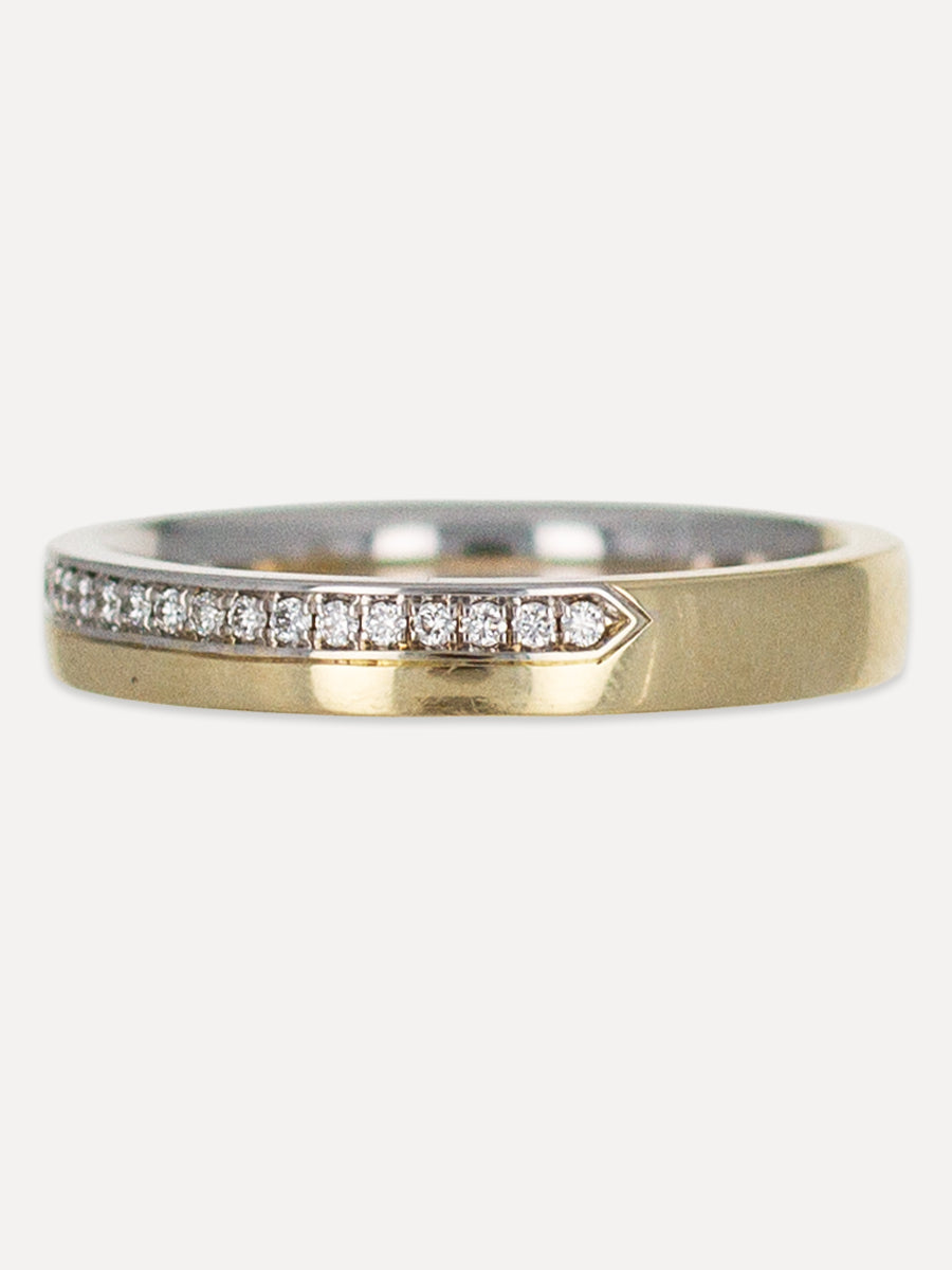14K Modern Stacked Duo Diamond Band