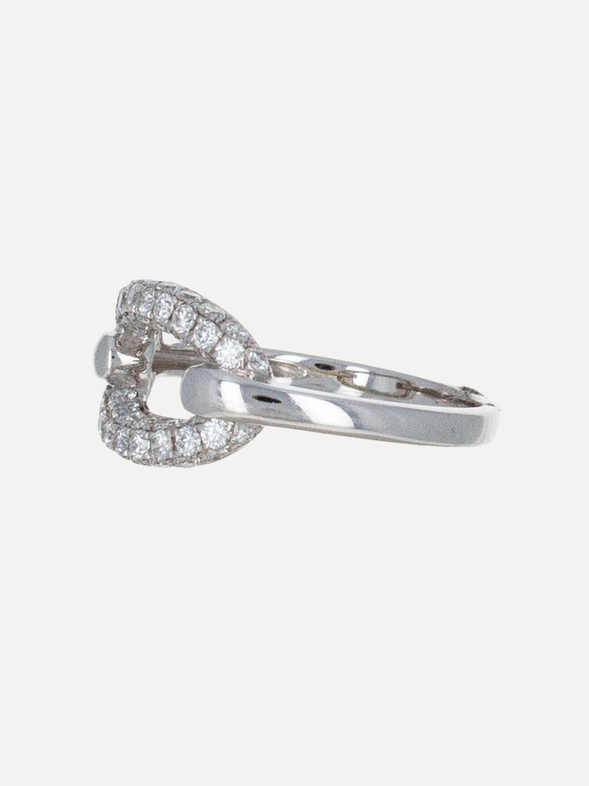 18K Diamond Open Oval Ring