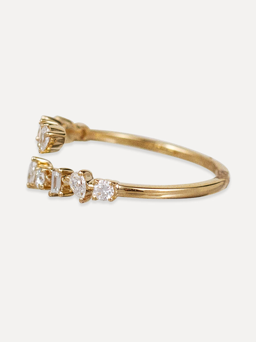 14K Multi-Diamond Overlap Ring