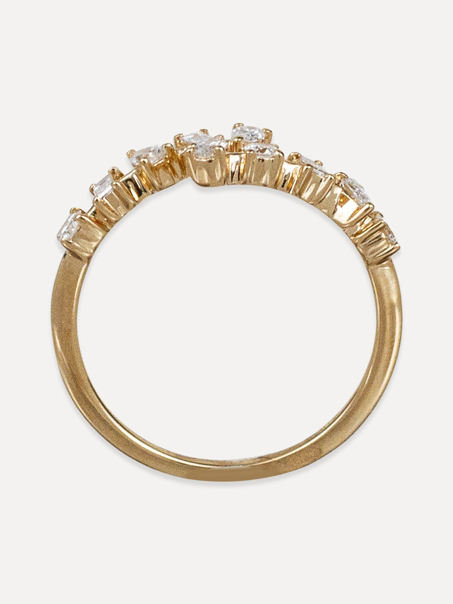 14K Multi-Diamond Overlap Ring