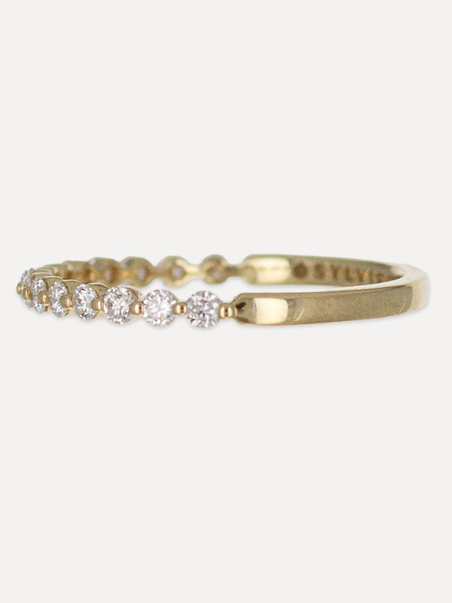 14K Single Prong Halfway-Set Diamond Band