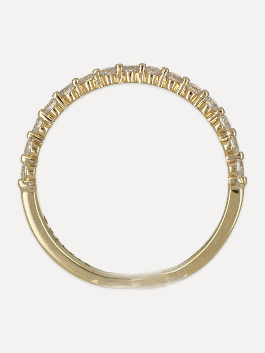 14K Single Prong Halfway-Set Diamond Band