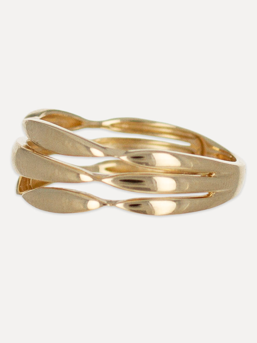 14K Triple Ribbon Polished Band