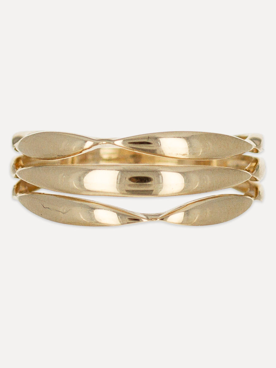 14K Triple Ribbon Polished Band