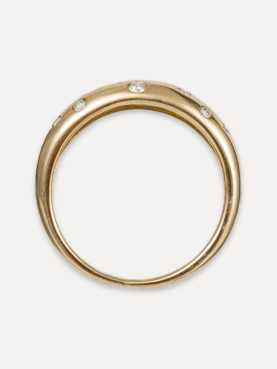 14K Diamond Tapered Dome Ring