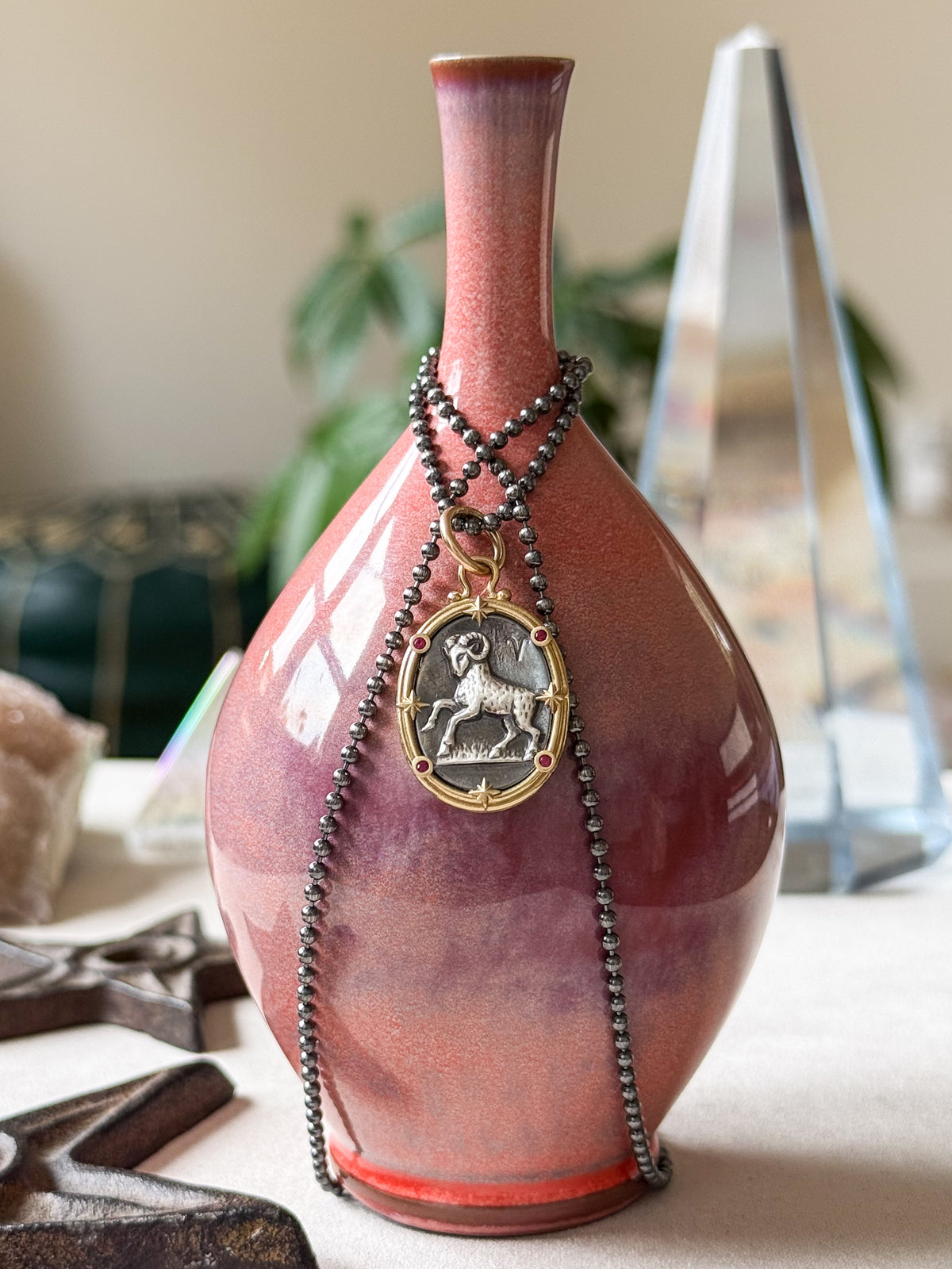 Aries Zodiac Cameo Charm