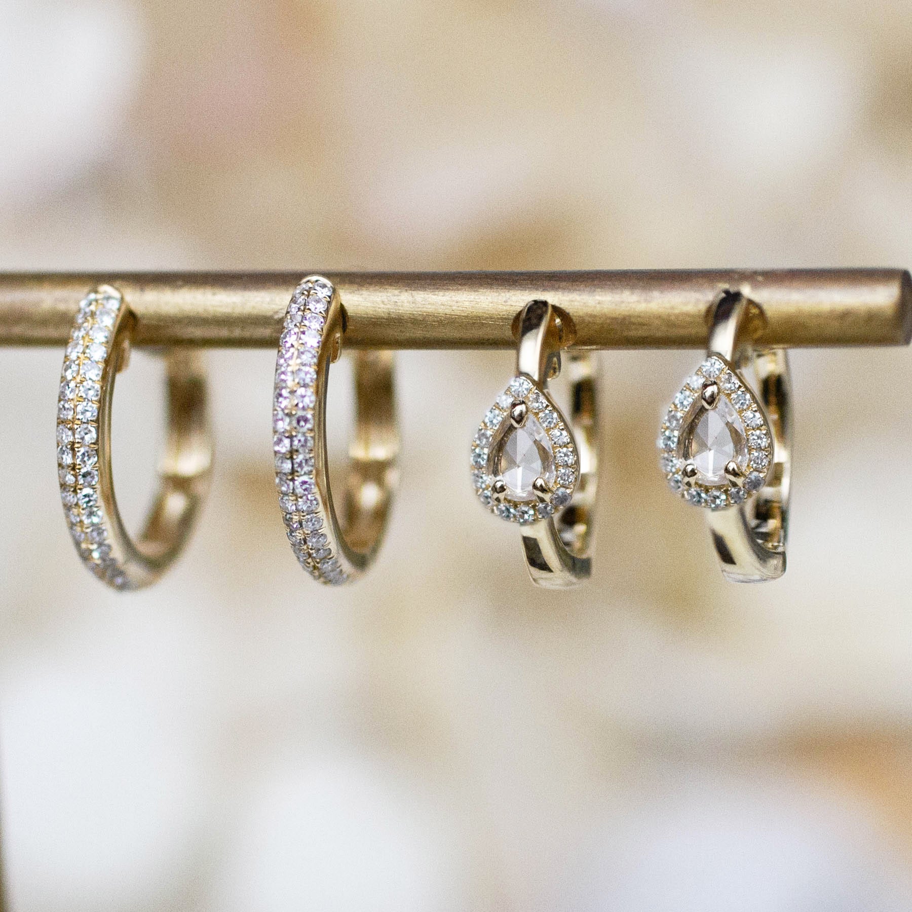 14K Diamond Pavé Huggies