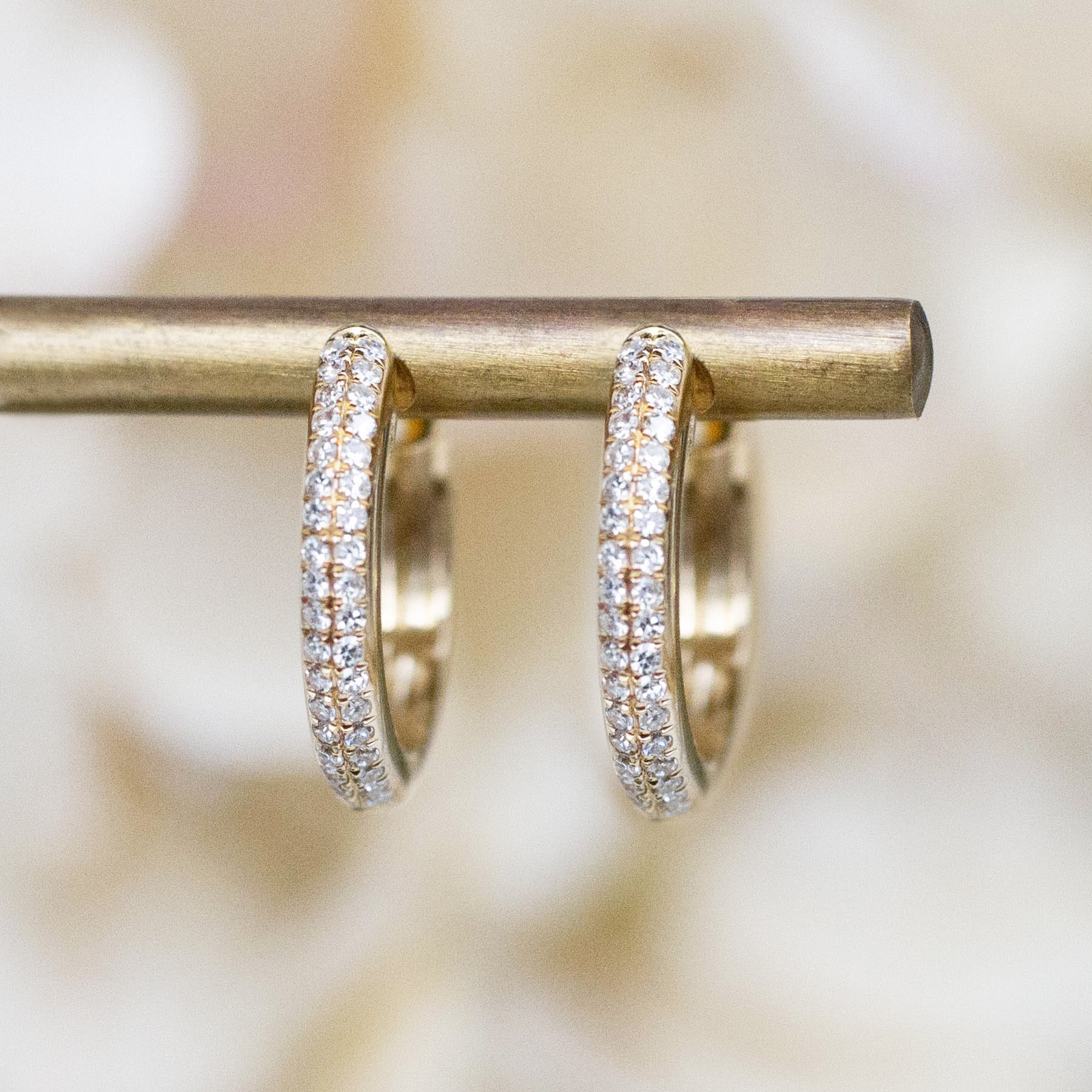 14K Diamond Pavé Huggies