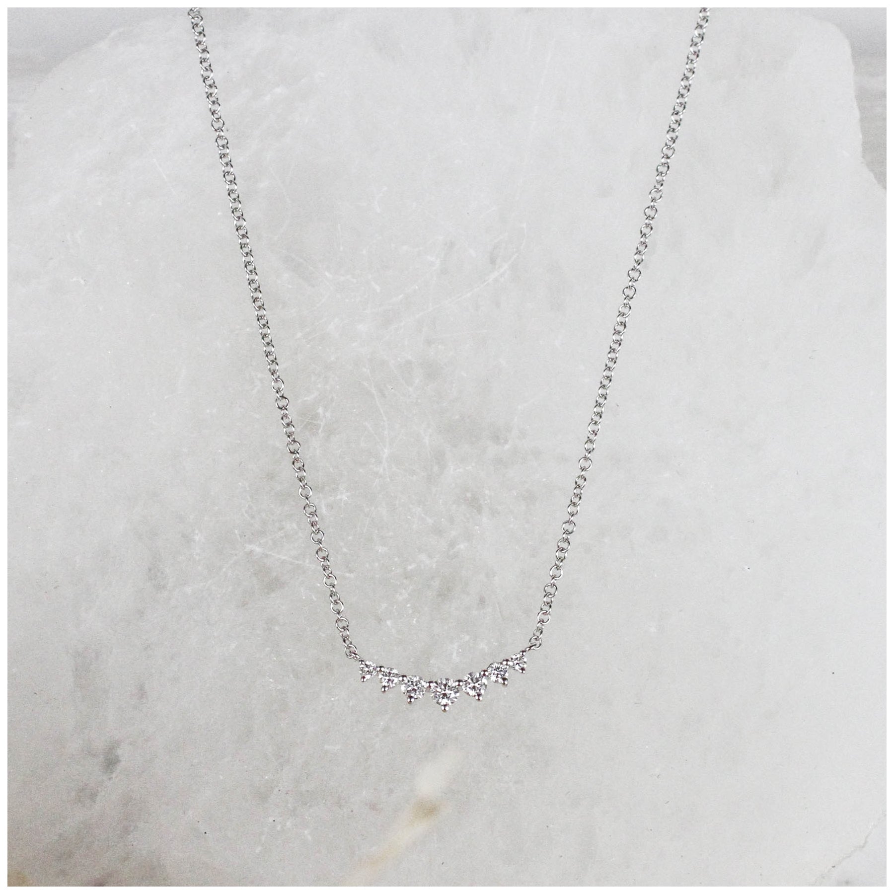14K Graduated Diamond Curve Necklace