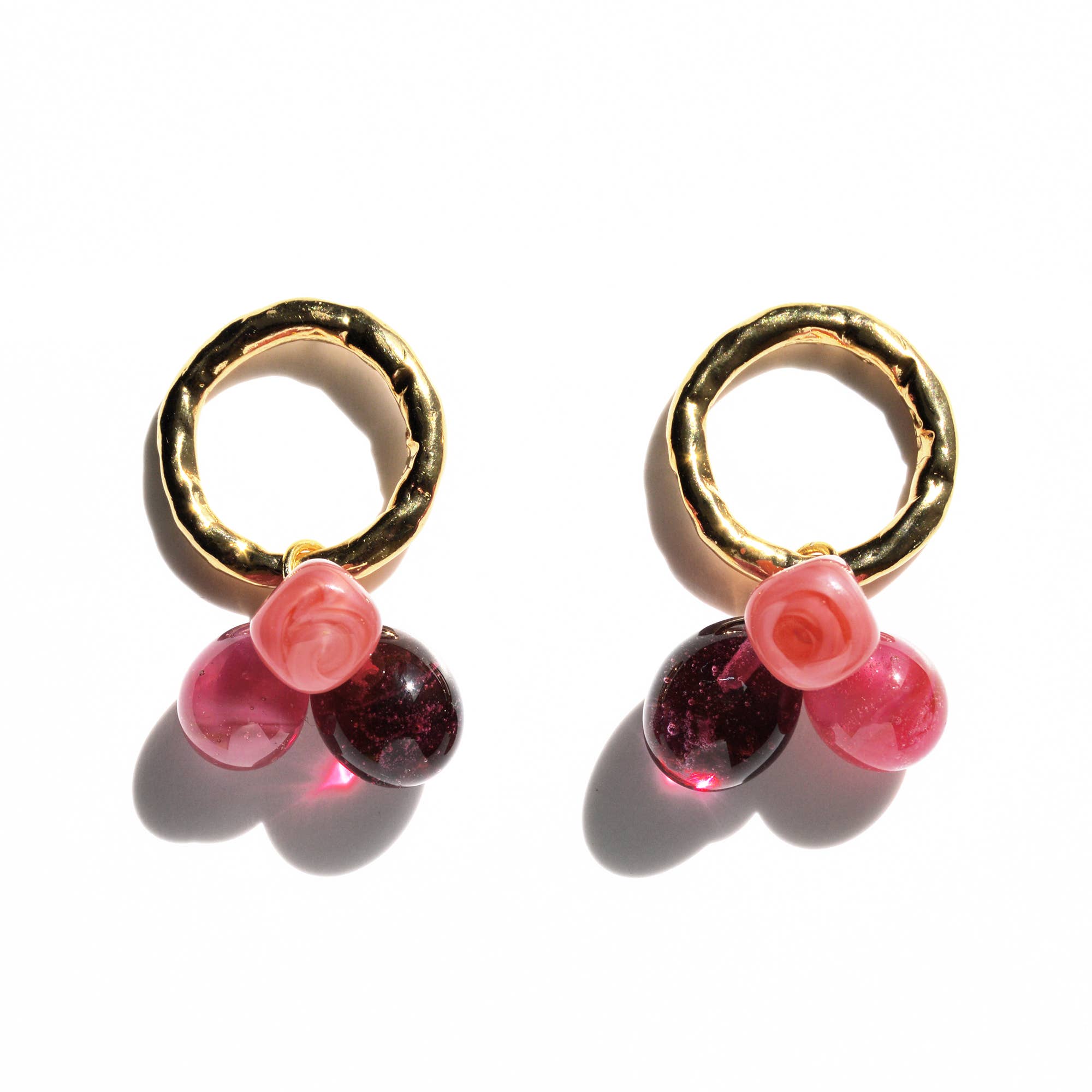 Chama Navarro - LALETI Murano glass large round ring 3B earrings