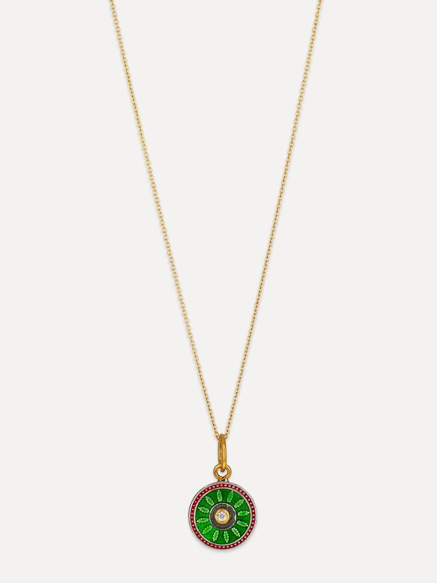 Enameled 24K Gold & Silver Garden Charm