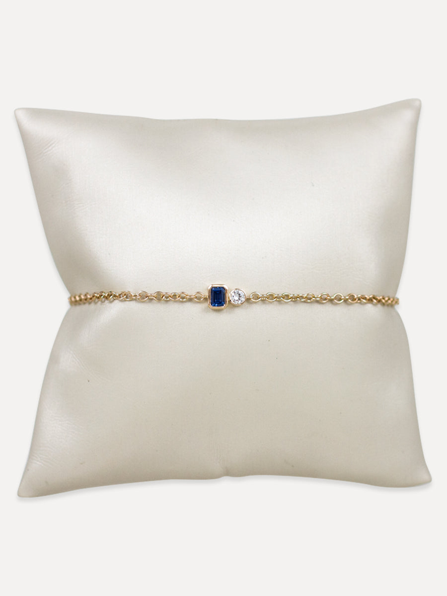 14K White & Blue Sapphire Duo Bracelet