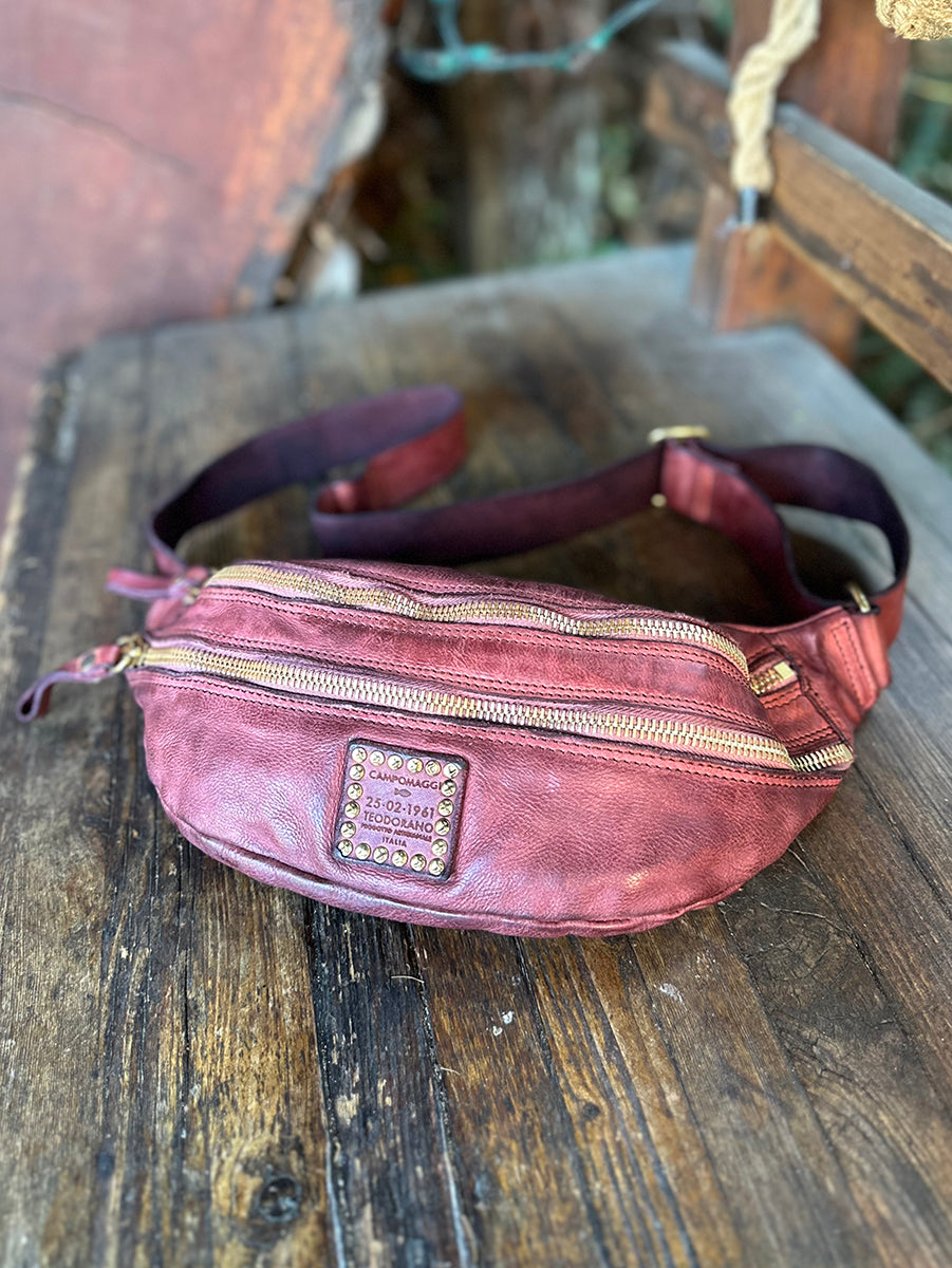 Leto Belt Bag in Burgundy Leather
