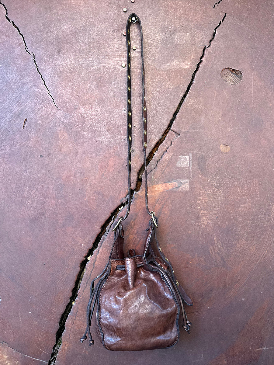 Secchiello Small Bucket Bag In Brown Leather