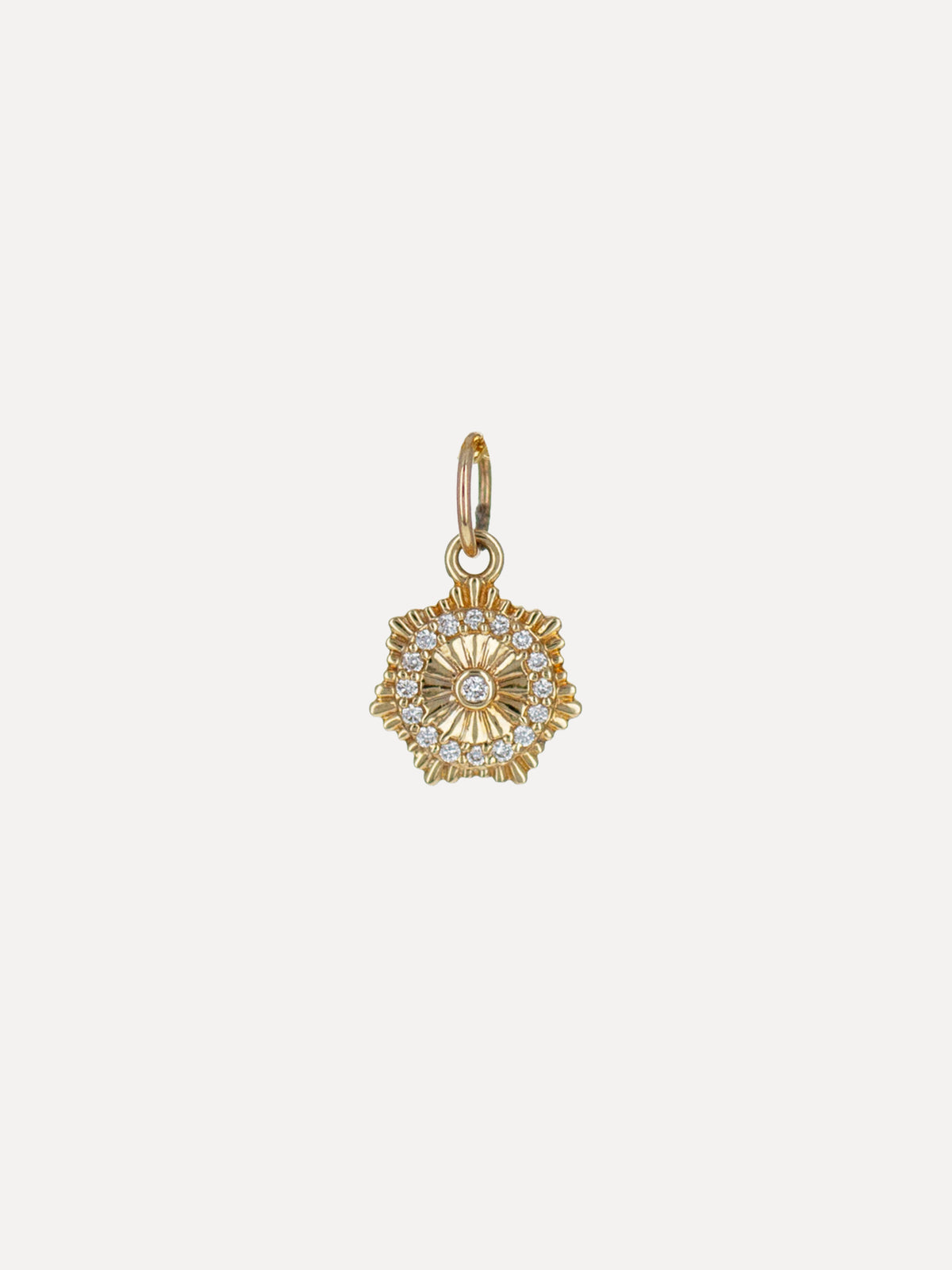 14K Sunburst Mandala Charm