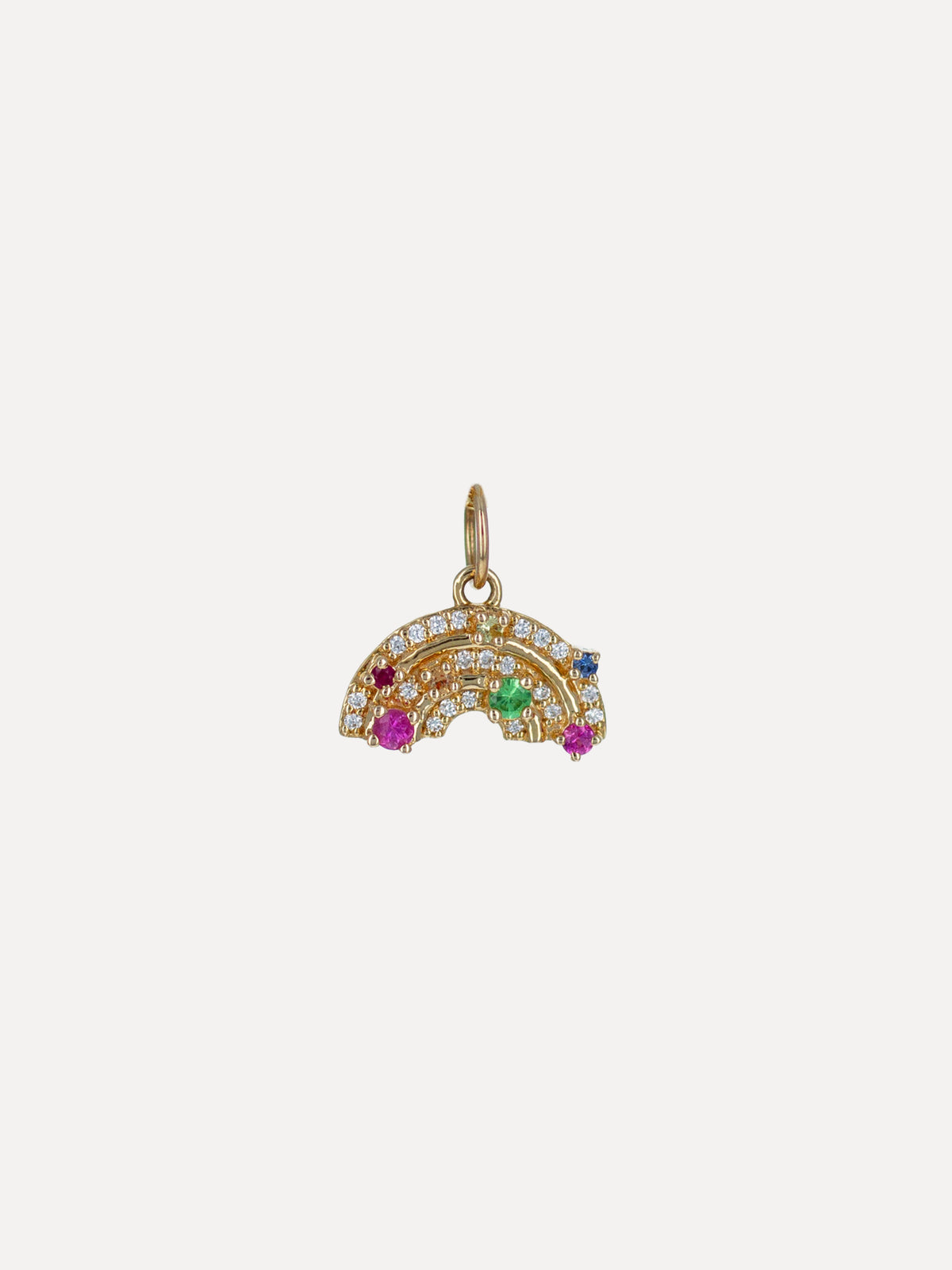 14K Rainbow Sapphire Charm