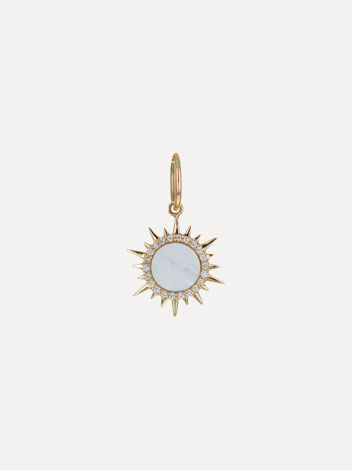 14K Mother Of Pearl Sunburst Charm