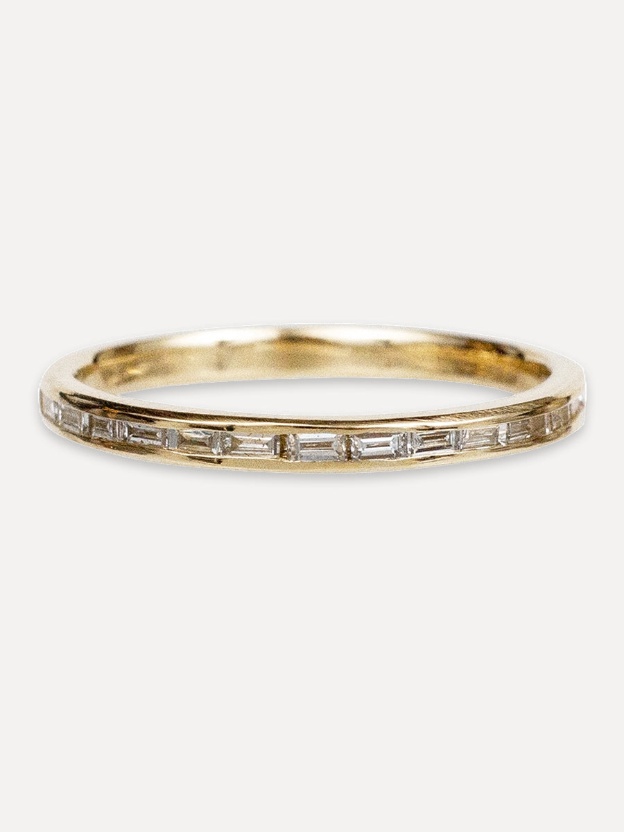 14K Channel Set Stacking Band