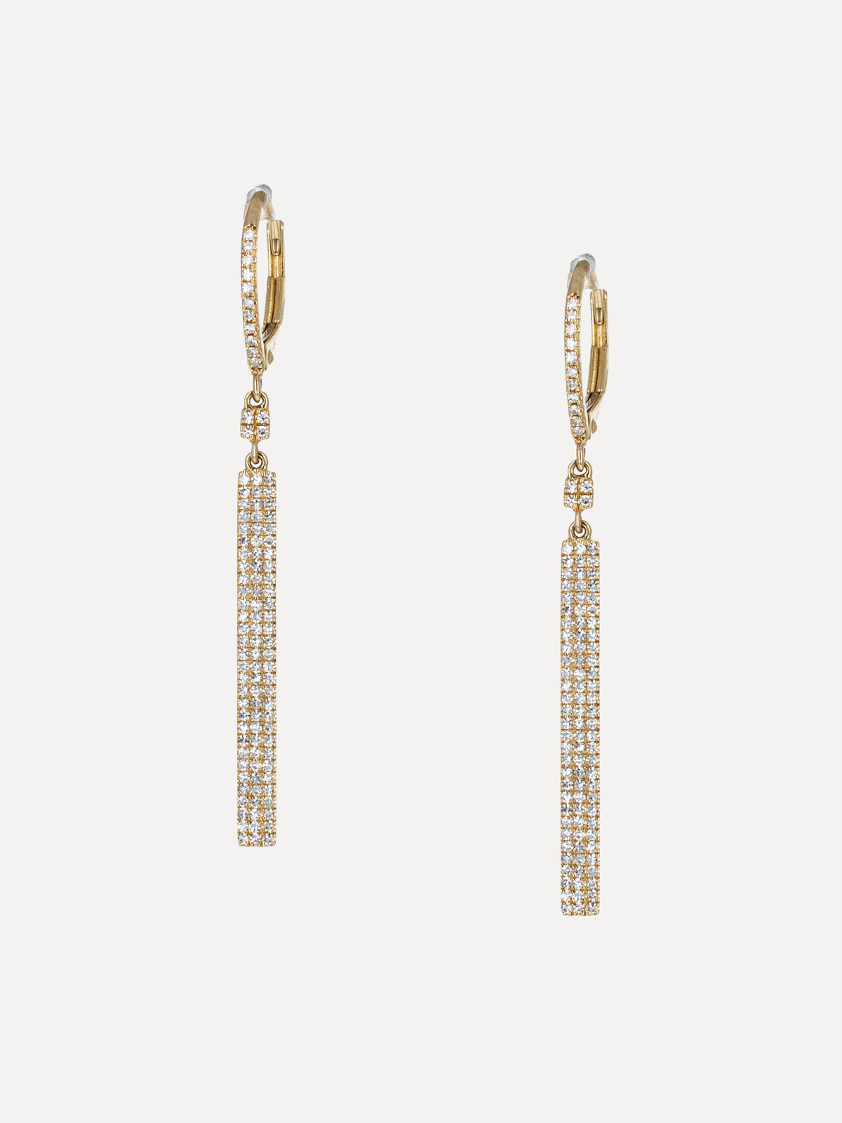 14K Pavé Diamond Column Earrings