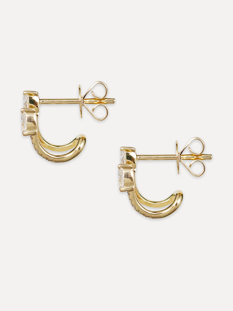 14K Pear Diamond Wraparound Studs